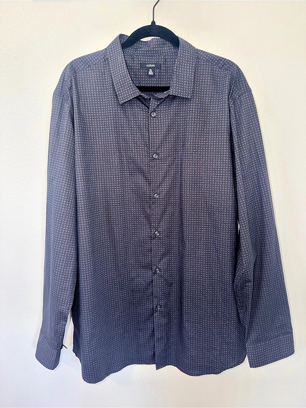 Alfani Men's Geometric Cotton Button-Down Shirt Size XXL